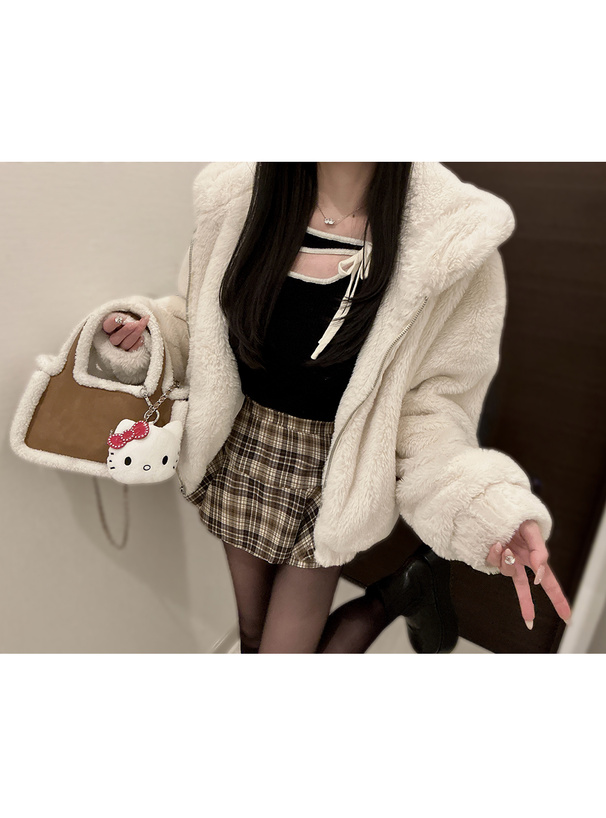 フード付きファーブルゾン