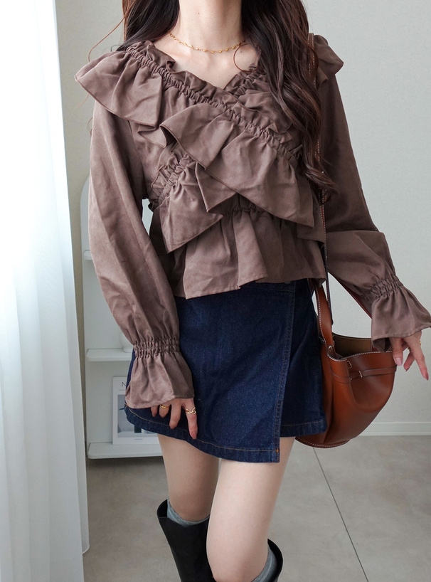 2Wayクロスフリルブラウス[pp248] | レディースファッション通販の