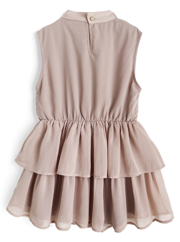 2Wayボウタイノースリーブペプラムティアードチュニック