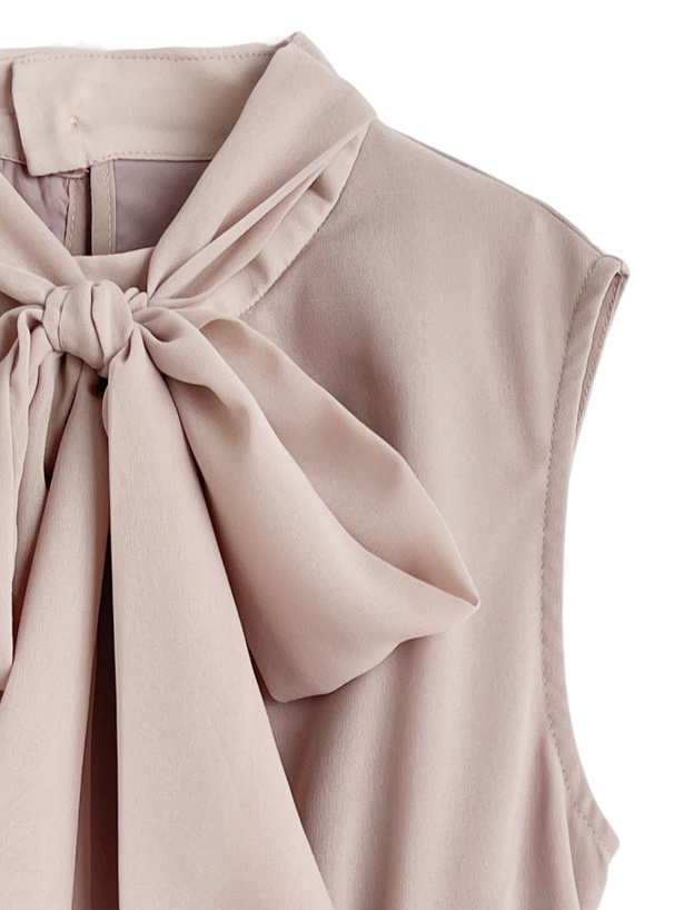 2Wayボウタイノースリーブペプラムティアードチュニック