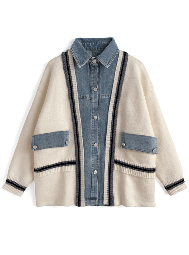 デニムドッキングニットカーディガン