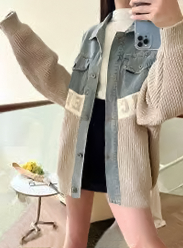 ニットドッキングデニムジャケット[pu67] | レディースファッション