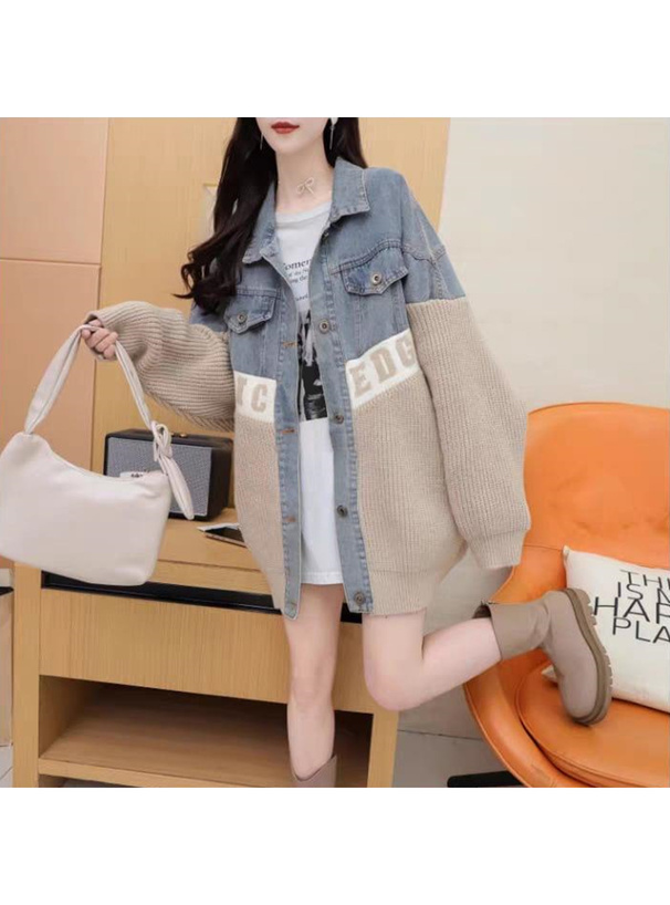 ニットドッキングデニムジャケット[pu67] | レディースファッション