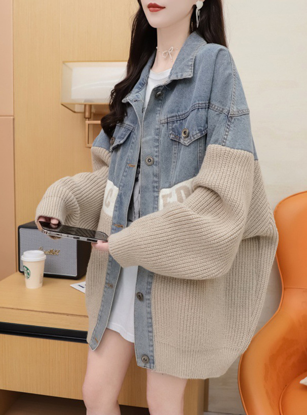 ニットドッキングデニムジャケット[pu67] | レディースファッション