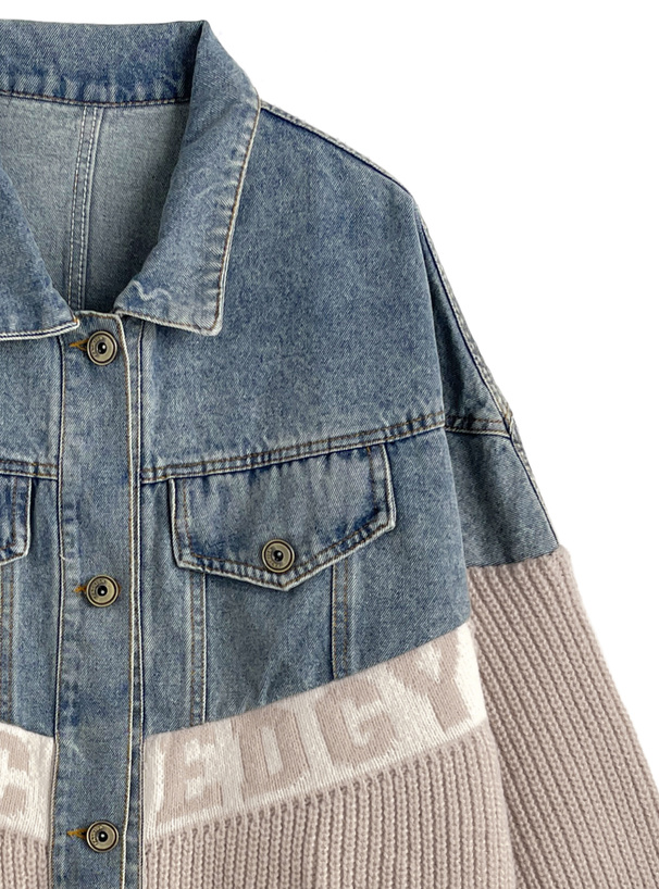 ニットドッキングデニムジャケット[pu67] | レディースファッション