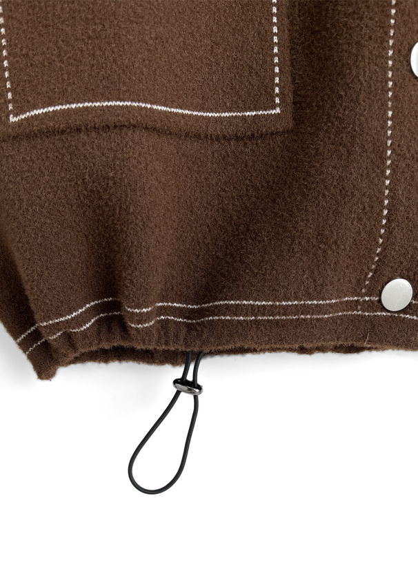 デニムドッキングト配色ステッチニットジャケット[pu68] | レディース