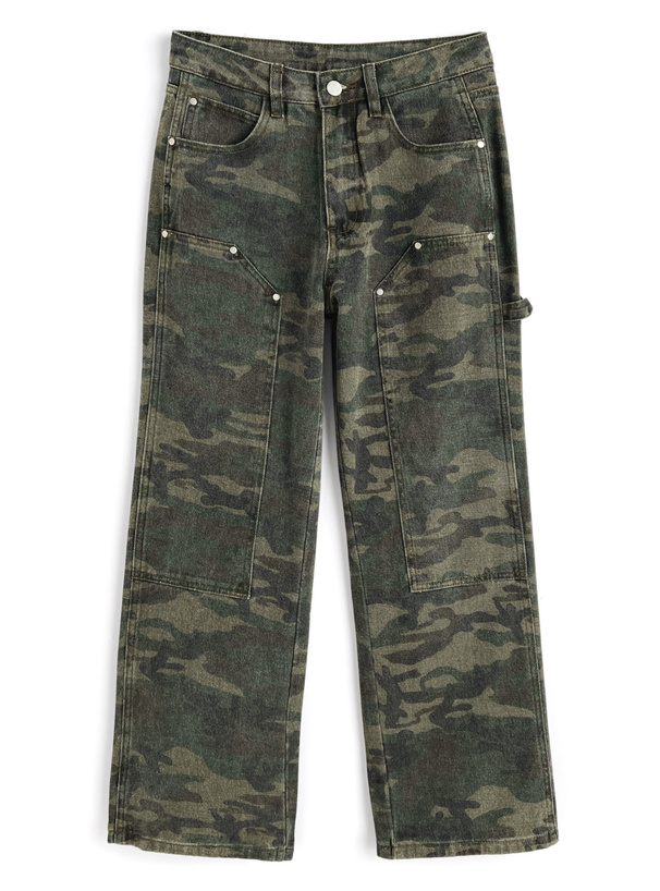 カモフラージュ柄ミリタリーパンツ[pu71] | レディースファッション