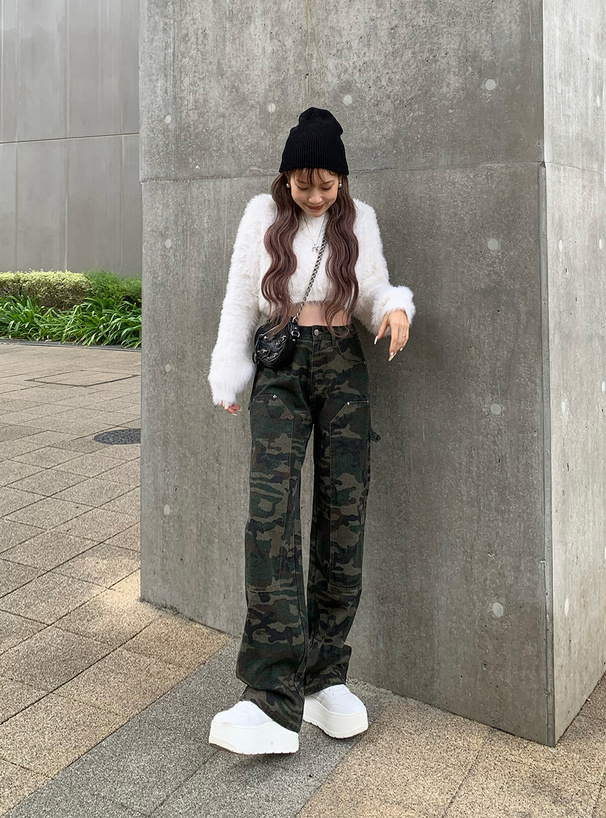 カモフラージュ柄ミリタリーパンツ[pu71] | レディースファッション
