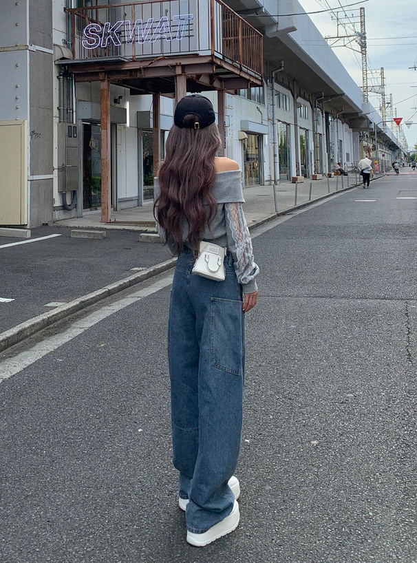 カーブワイドデニムパンツ