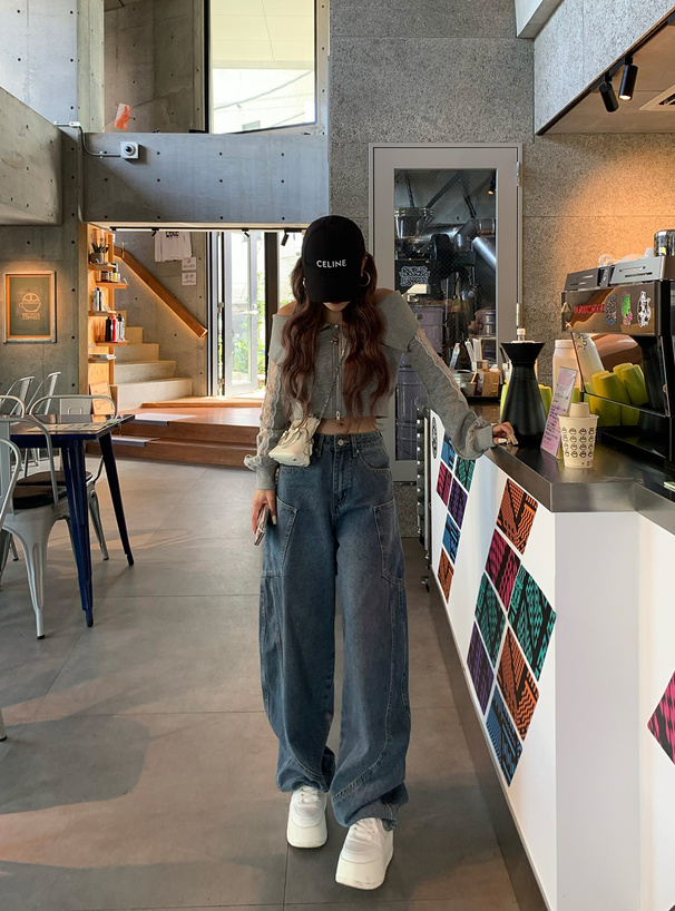 カーブワイドデニムパンツ