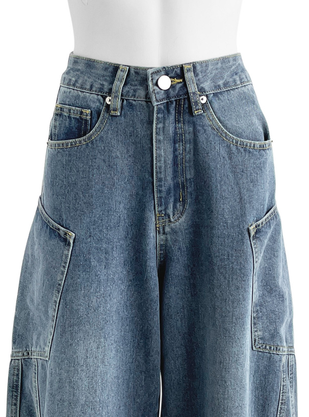 カーブワイドデニムパンツ[pu72] | レディースファッション通販の