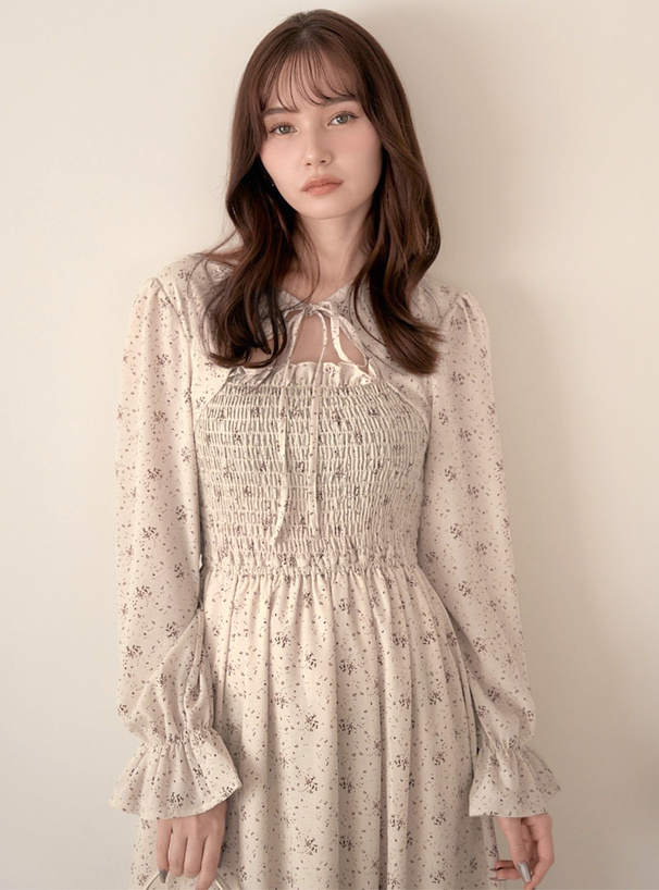 花柄フロントオープンシャーリングワンピース[pu76] | レディース