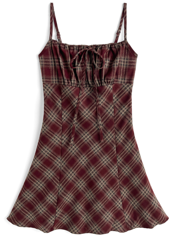 チェック柄キャミソールワンピース[pu79]