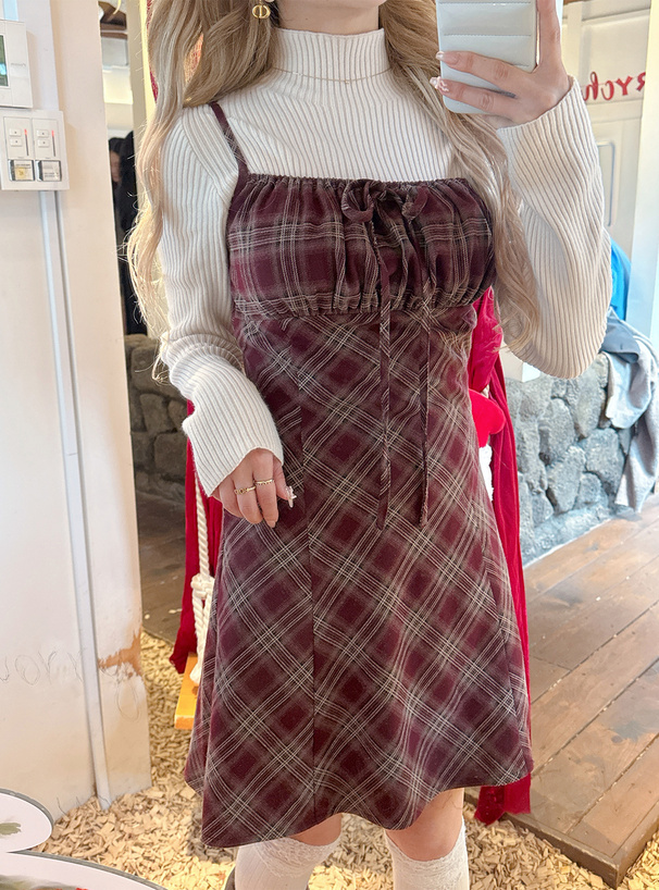 チェック柄キャミソールワンピース[pu79] | レディースファッション