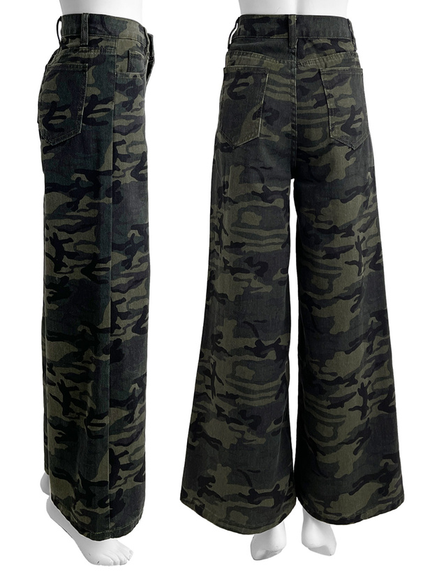 カモフラージュ柄ワイドパンツ[pu85] | レディースファッション通販の