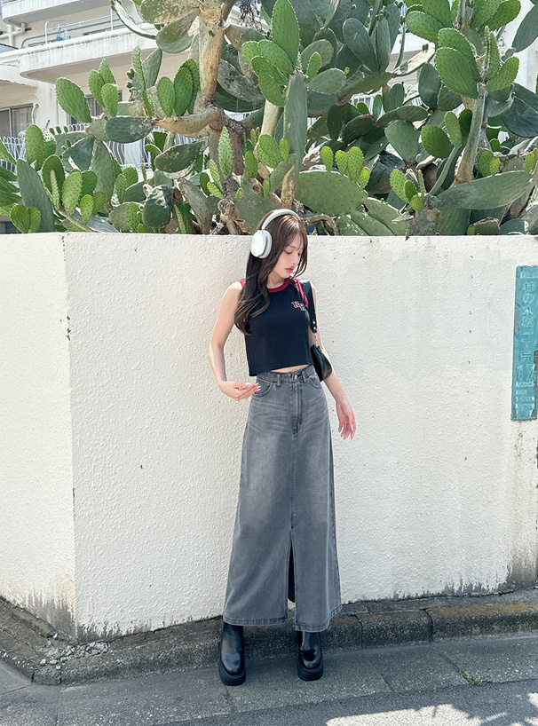 Aラインデニムスカート