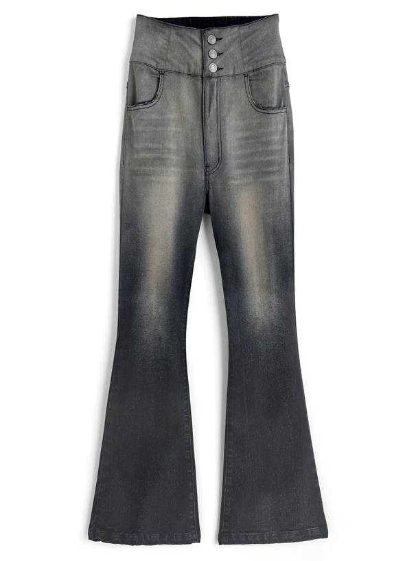 グラデーションハイウエストフレアデニムパンツ