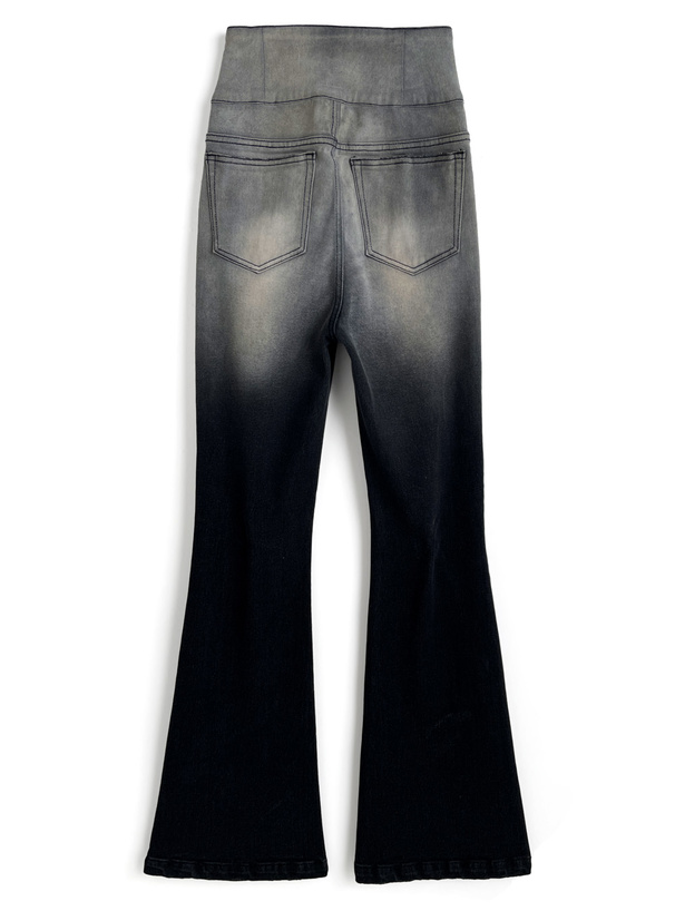 グラデーションハイウエストフレアデニムパンツ