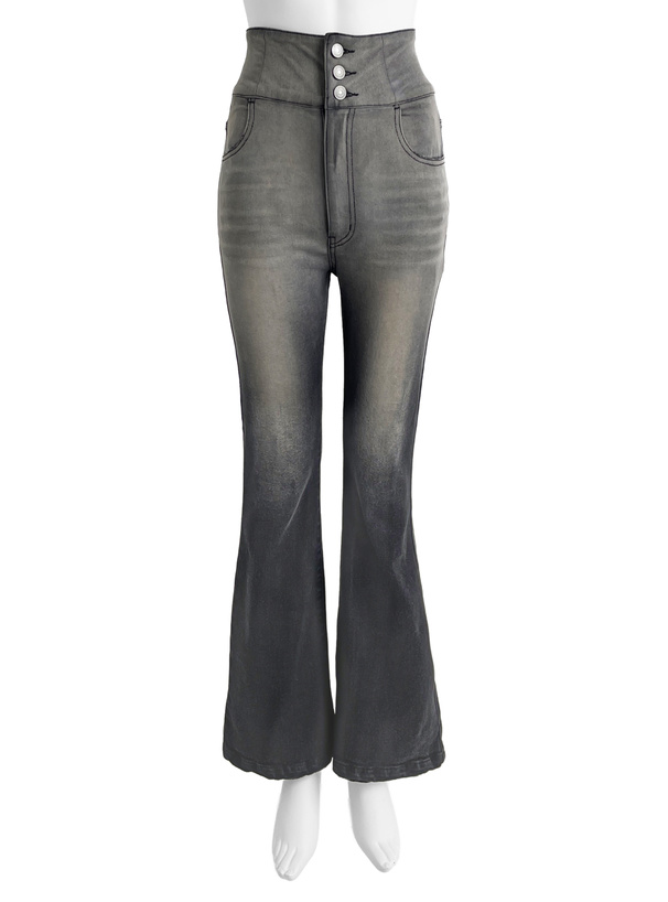 グラデーションハイウエストフレアデニムパンツ[qu136] | レディース