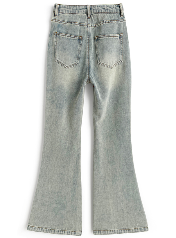 ダメージデニムフレアパンツ