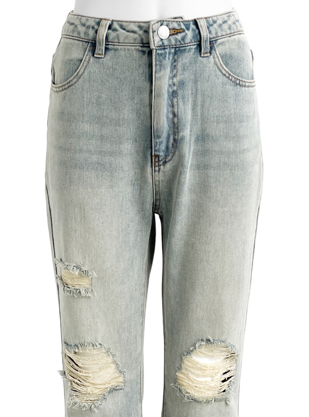 ダメージデニムフレアパンツ