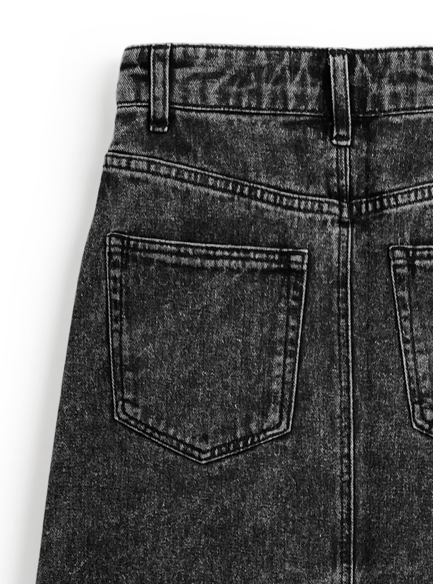 切替ロングデニムスカート