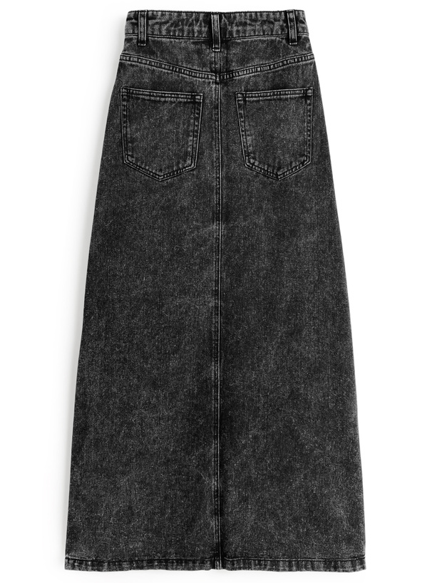 切替ロングデニムスカート