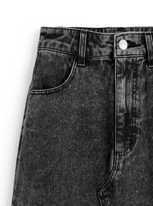 切替ロングデニムスカート