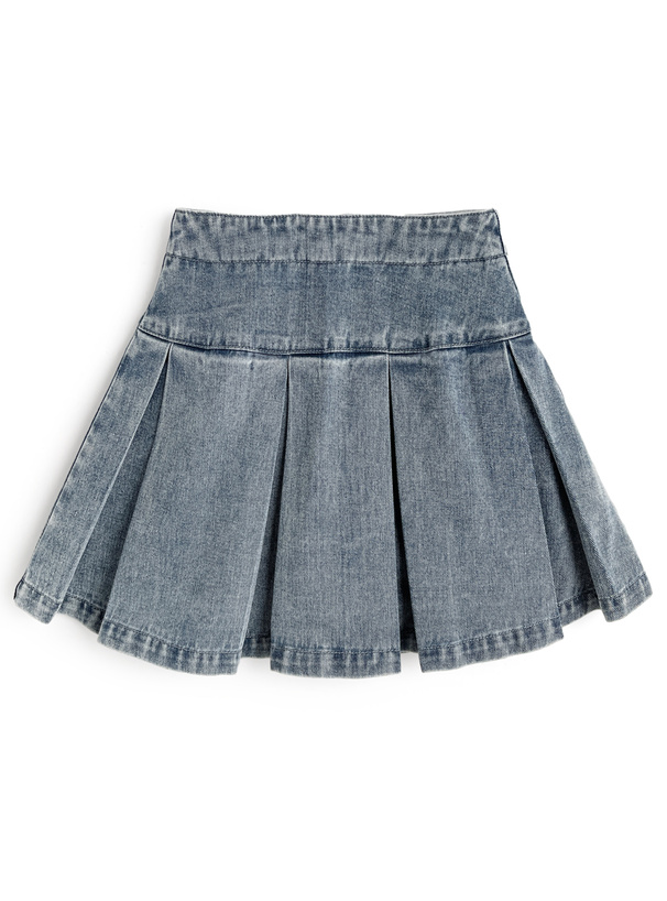 インパン付きデニムプリーツミニスカート