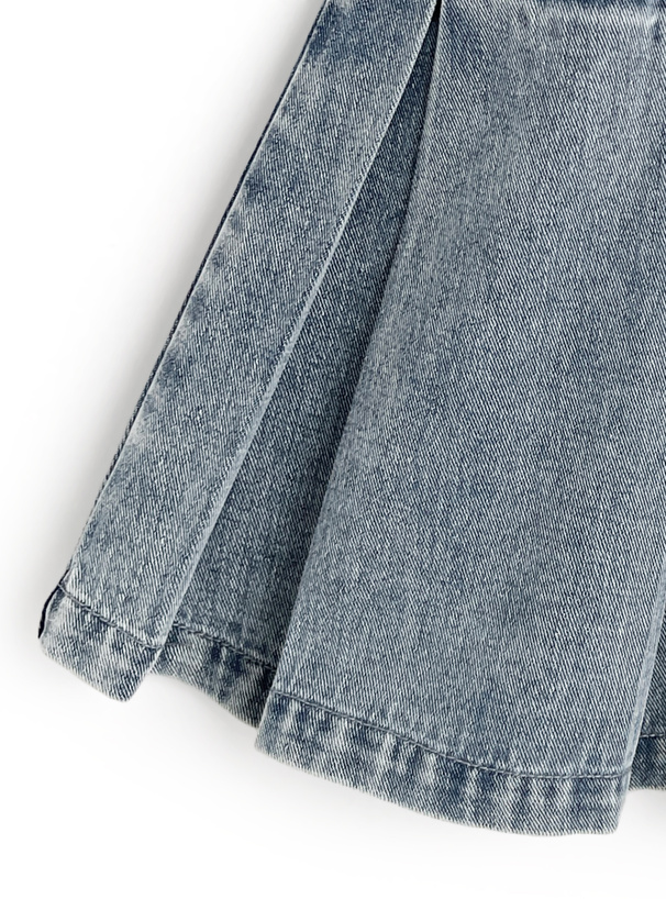 インパン付きデニムプリーツミニスカート