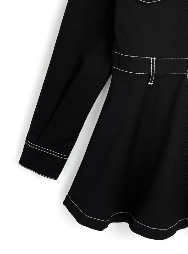 フロントジップフレアミニワンピース[qu147] | レディース