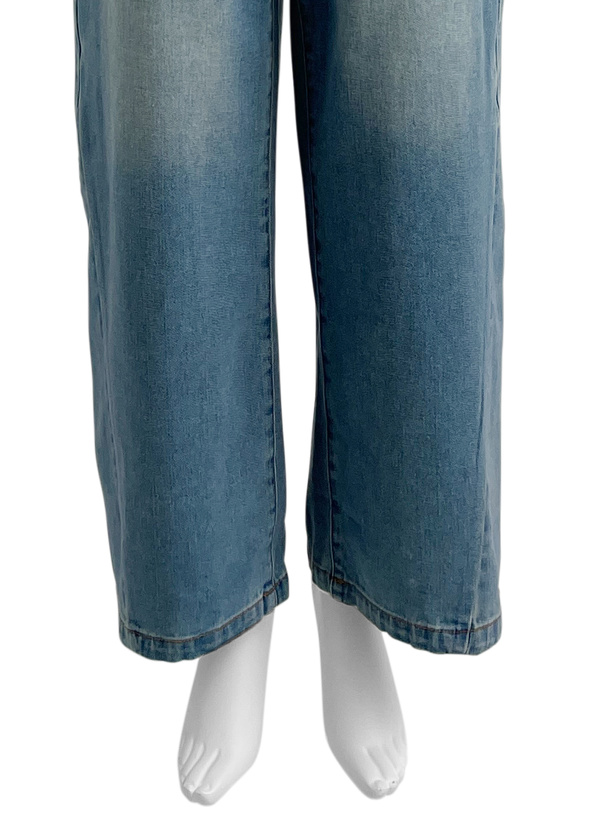 サイドVラインワイドデニムパンツ