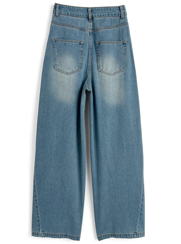 サイドVラインワイドデニムパンツ