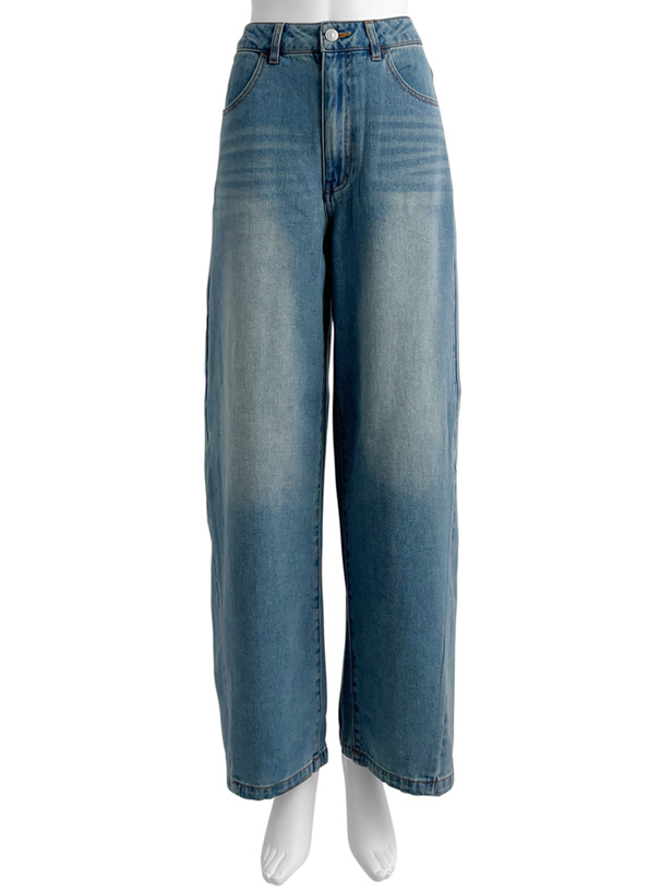 サイドVラインワイドデニムパンツ