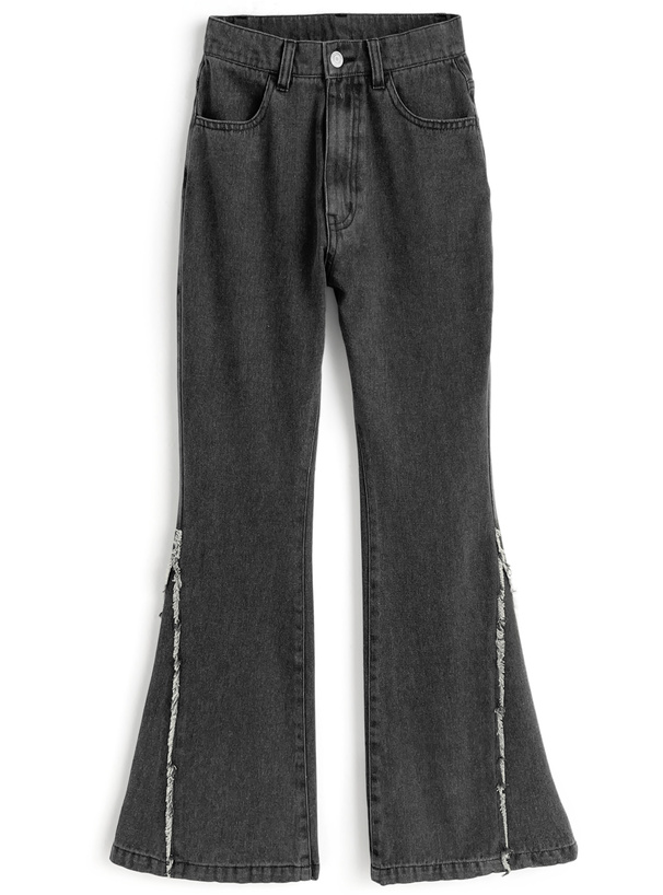 フリンジフレアデニムパンツ