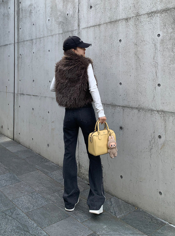 フリンジフレアデニムパンツ