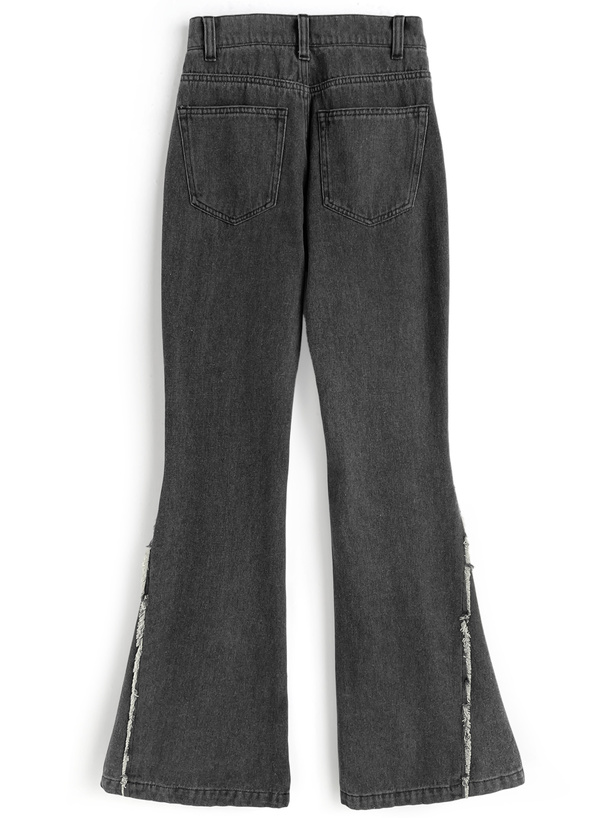 フリンジフレアデニムパンツ