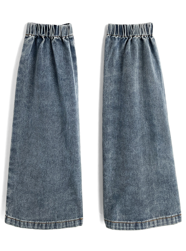 レッグウォーマー付きデニムタイトミニスカート