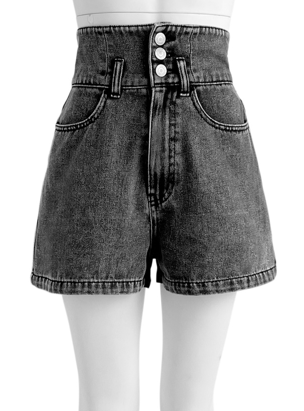 ハイウエストデニムショートパンツ[qu159] | レディースファッション