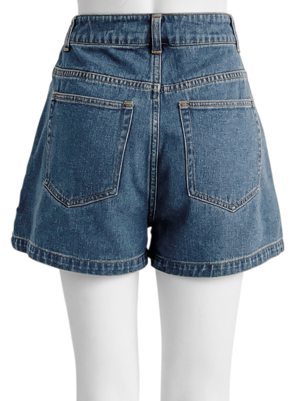 ハイウエストダメージデニムショートパンツ