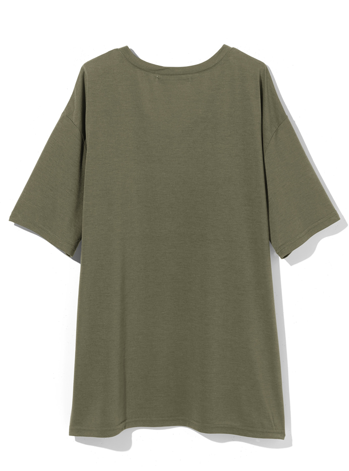 VネックドロップショルダーTシャツ