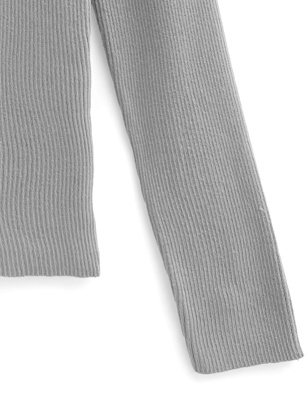 スクエアネックリブニットトップス