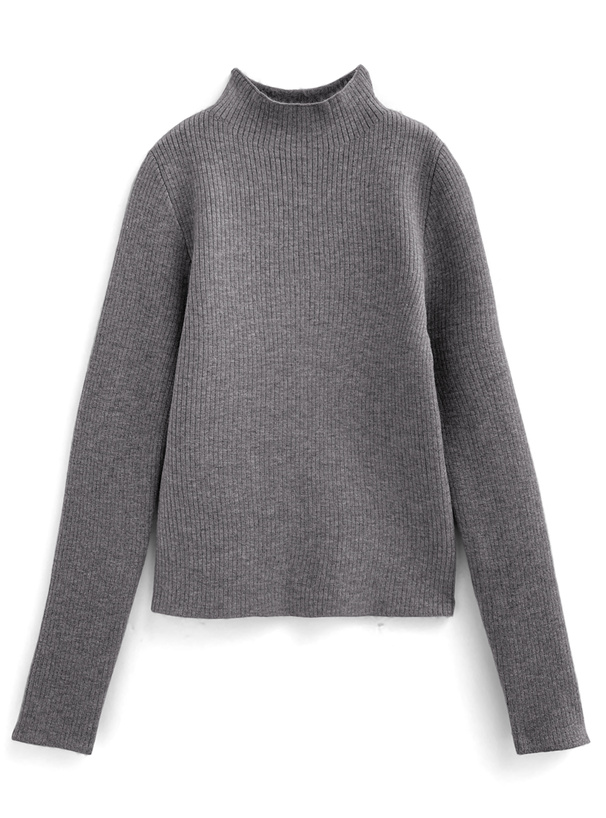 裏シャギーハイネックニットトップス