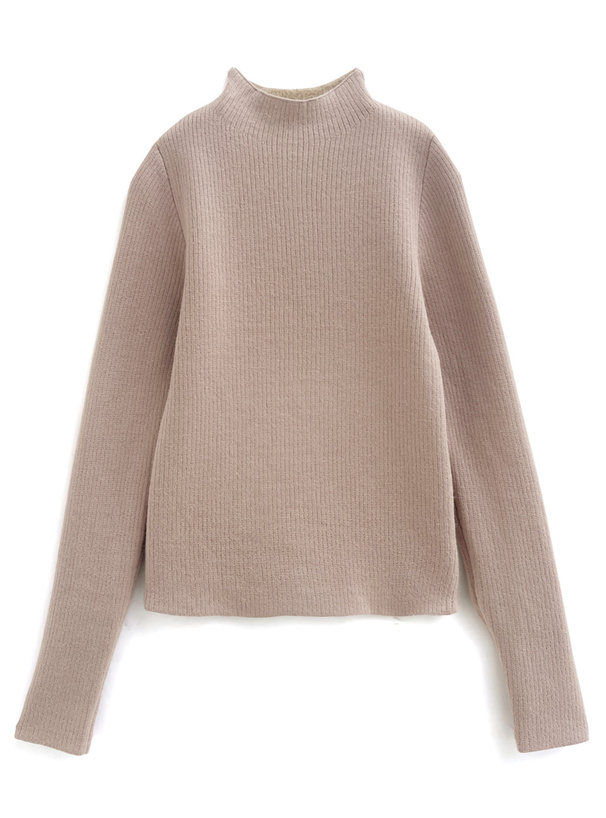 裏シャギーハイネックニットトップス