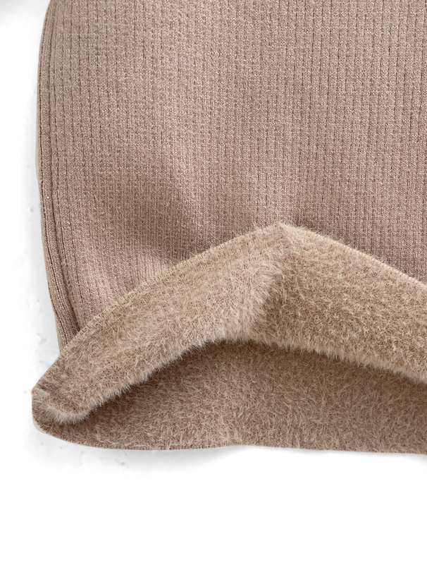 裏シャギーハイネックニットトップス