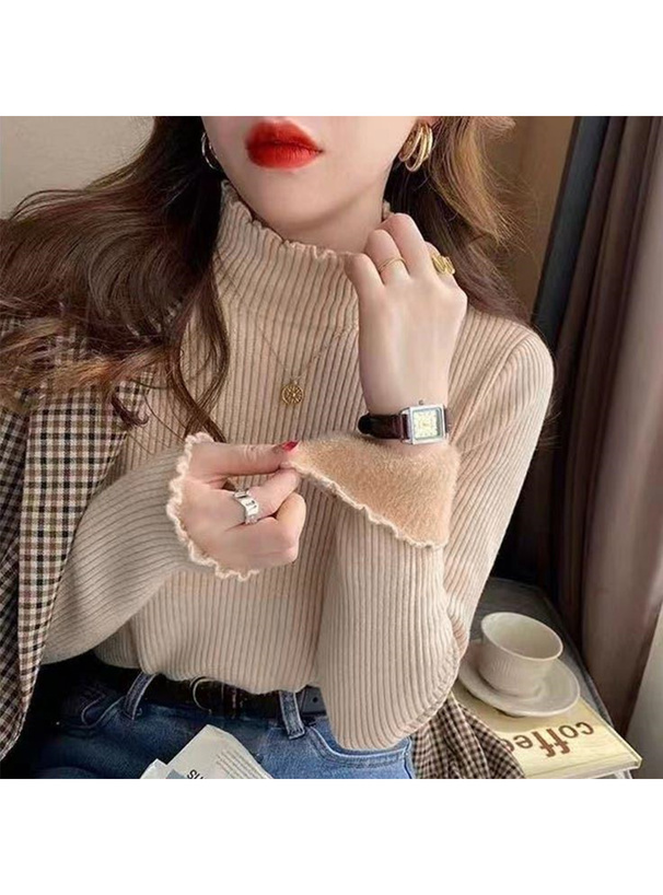 裏シャギーメロウフレアスリーブニットトップス