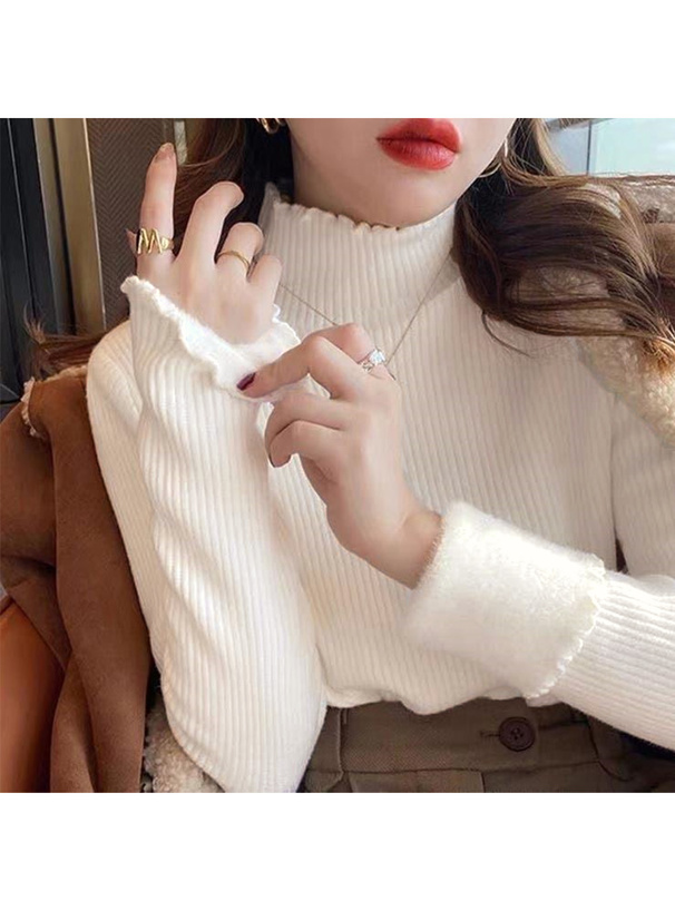 裏シャギーメロウフレアスリーブニットトップス