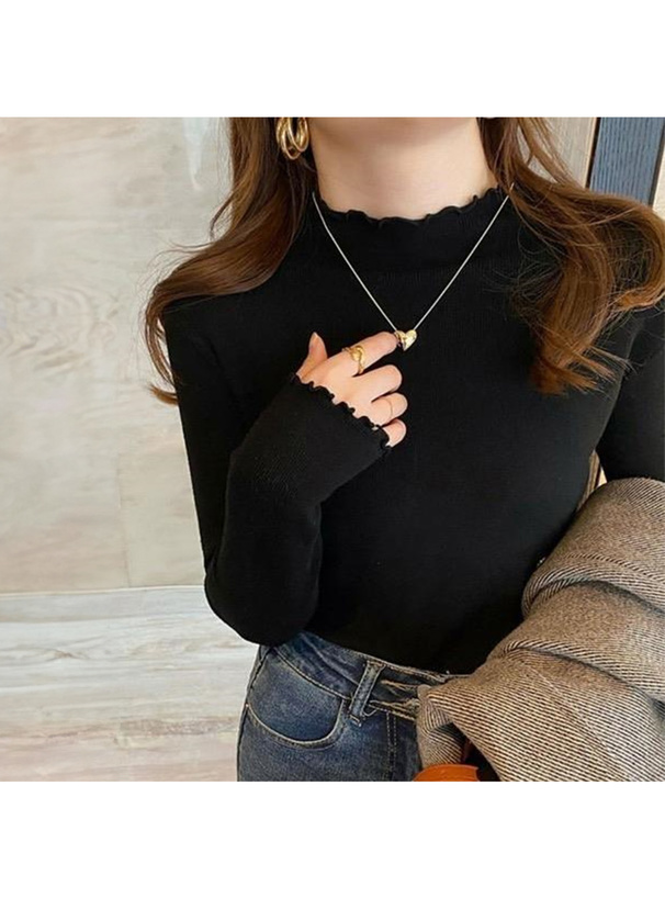 裏シャギーメロウフレアスリーブニットトップス