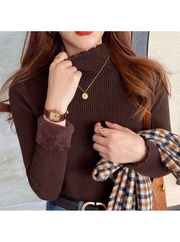 裏シャギーメロウフレアスリーブニットトップス