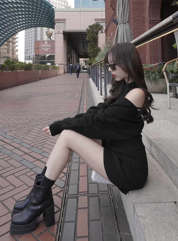 カシュクールトップスとニットショートパンツセット ギャザーカシュクールトップス×ショートパンツニット